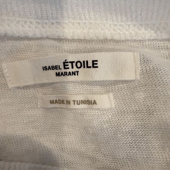 Isabel Marant Étoile Klowia linen sweatshirt White Slub w/Pink Logo Size Small - Picture 5 of 12